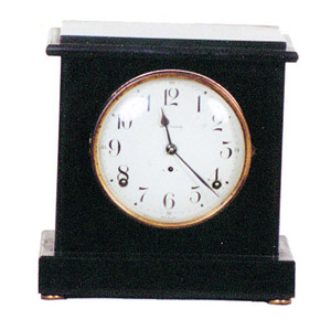 Seth Thomas, wood case, mahogany adamantine finish, almost black. Called the "Dana No. 1", ca 1913. — Antique Clocks Price Guide