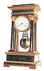 Long running French pinwheel portico shelf clock, ca 1815-1830.