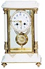 French white marble and bronze crystal regulator