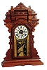 E. Ingraham Clock Co. fancy walnut mantle clock, ca 1880's.