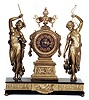 Ansonia Clock Co. figural clock, "Fisher and Hunter", ca 1894.