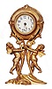 American novelty shelf, twin cupids embracing the clock.