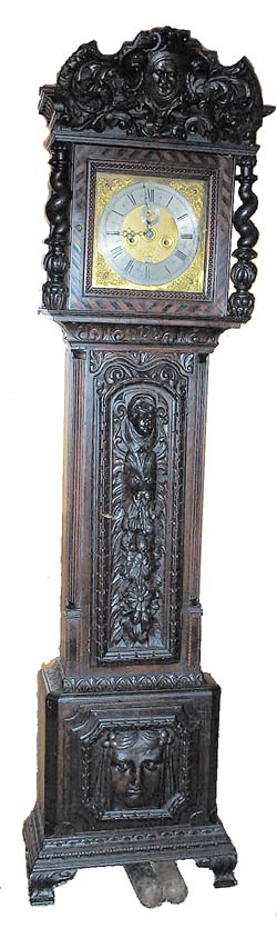 English carved tall case clock, ca 1720. — Antique Clocks Price Guide