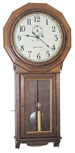 B&amp;O Railroad clock. Stamped on the door "B&amp;O 165". Case is Seth Thomas Clock Co. "Regulator No.3"., ca 1886. — Antique Clocks Price Guide