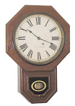 Seth Thomas Clock Co. short drop, school house clock, or as the catalogs call it, the "12 Inch Drop Octagon", ca 1909. — Antique Clocks Price Guide
