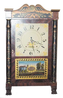 Seth Thomas, Plymouth, Connecticut, ca 1819. The case is a column and splat, transition style. — Antique Clocks Price Guide