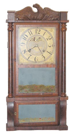 Birge, Mallory &amp; Co. Bristol, Co., column and splat clock, ca 1837-1843. — Antique Clocks Price Guide