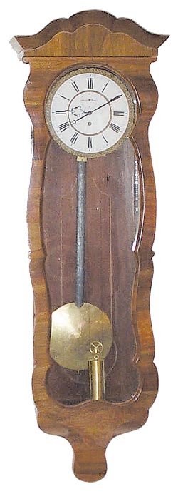 Rare Serpentine Vienna regulator, 8 day, 1 weight, unusual large single train movement has maintaining power. — Antique Clocks Price Guide