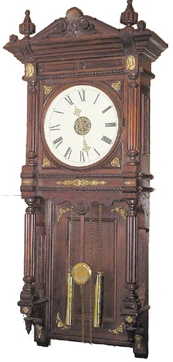Waterbury Clock Co. hanging clock, "Atlanta", ca 1893. — Antique Clocks Price Guide