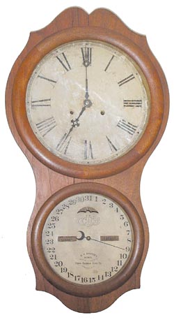 Ithaca Calendar Clock Co. "No. 4 Hanging Office", ca 1880. — Antique Clocks Price Guide