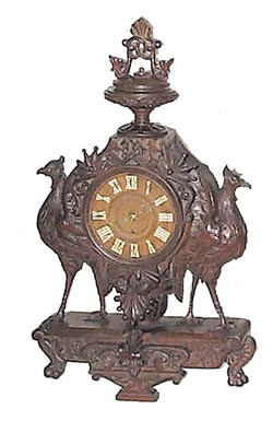 German clock mostly carved from one block of wood, probably c. 1850 — Antique Clocks Price Guide