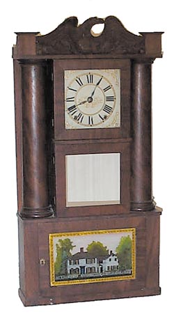 Rare "Hollow Column" column and splat clock, Austin Chittendon, Lexington, Mass, c. 1831-37 — Antique Clocks Price Guide