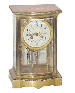 French bow front crystal regulator, ripple beading around the top and base. — Antique Clocks Price Guide