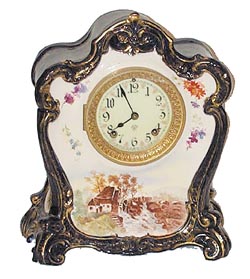 Ansonia Clock Co., Royal Bonn case, "La Don", ca 1901. — Antique Clocks Price Guide