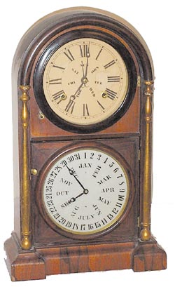Welch, Spring &amp; Co. calendar shelf clock, probably the "Italian No. 3" model, ca 1868-1870 — Antique Clocks Price Guide