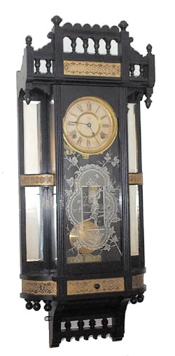 Ansonia Clock Co. hanging, "Reflector", ca 1886. — Antique Clocks Price Guide