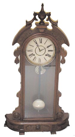 Waterbury Clock Co., tallest of the tall mantle clocks, "Galway", ca 1883. — Antique Clocks Price Guide