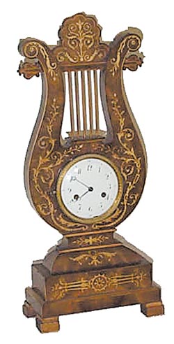 Early Lyre clock, probably ca 1820-1840. — Antique Clocks Price Guide