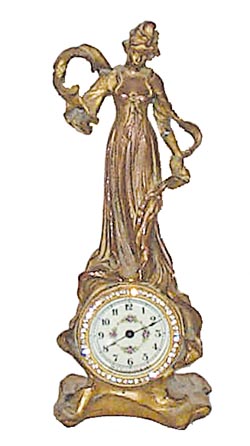 New Haven Clock Co. metal cased mantle clock, "Serpentine", ca 1906. — Antique Clocks Price Guide