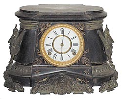 Ansonia Clock Co. enameled iron case, "Pompeii", ca 1904. — Antique Clocks Price Guide