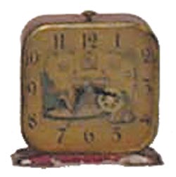 Lux Spinning Wheel, alarm clock, runs. — Antique Clocks Price Guide