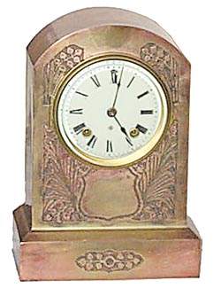 Ansonia Clock Co., metal cased mantle clock, "Blenheim", ca 1910. — Antique Clocks Price Guide