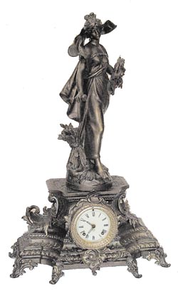 Ansonia Clock Co. metal cased clock base, "Undine". — Antique Clocks Price Guide