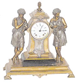 Seth Thomas &amp; Sons figure clock, "No. 8055", ca 1877, the "Artist and Musician". — Antique Clocks Price Guide