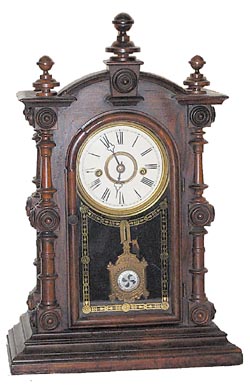 Welch, Spring &amp; Co. mantle clock, "Patti, No. 1", ca 1884, per the catalogs. — Antique Clocks Price Guide