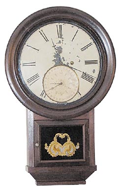 Elias Burwell Calendar Clock, ca 1862. — Antique Clocks Price Guide