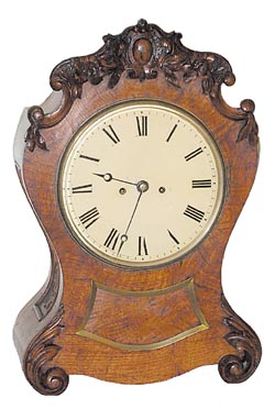 English Bracket Clock in a Balloon style case. — Antique Clocks Price Guide