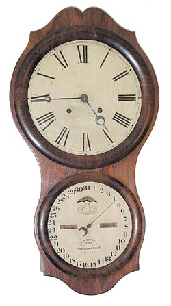 Ithaca Calendar Clock Co. "No. 4 Hanging Office", ca 1880. — Antique Clocks Price Guide