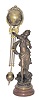 Ansonia Clock Co. Singing Arm on a French statue similar to the Ansonia Fortuna statue with Ball Swing.