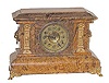 Seth Thomas mantle clock, adamantine case in brown tones,