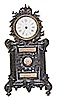Rare French Calendar clock in a miniature iron case, 9 1/2 inches high.