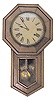 Long drop schoolhouse clock, 8 day, strikes a gong, and is running.
