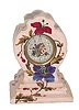 French porcelain clock with an unsigned round, 8 day, French movement.