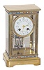 French crystal regulator with cloisonne trim around the top, base, and pendulum.