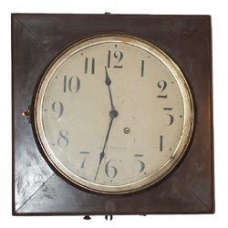 Seth Thomas Clock Co. "Office No. 1", ca 1922. 8 day time only, 12 inch zinc painted dial has one big "Oops" above the 6. — Antique Clocks Price Guide