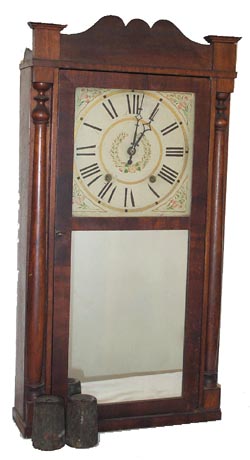 Daniel Pratt, Jr. Reading, Mass. 30 hour wood movement, half column and splat clock. — Antique Clocks Price Guide