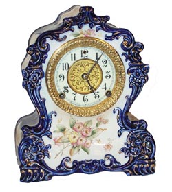 Wm. L. Gilbert Clock Co. porcelain clock in a Cobalt Blue case, the, "Porcelain No. 419". — Antique Clocks Price Guide
