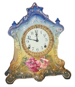 Ansonia Clock Co. porcelain cased clock, "La Friese", ca 1914. — Antique Clocks Price Guide