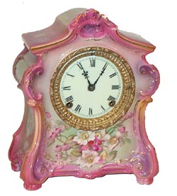 Ansonia Clock Co. porcelain, "La Fontaine", ca 1904. — Antique Clocks Price Guide