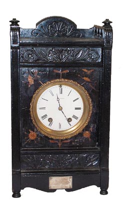 Seth Thomas Clock Co. early shelf clock, ca 1881, with several unusual features. — Antique Clocks Price Guide