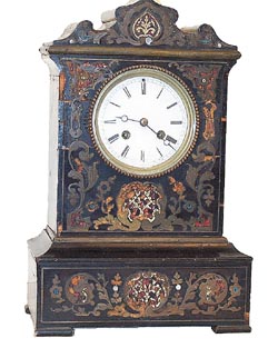 French Boulle shelf clock that no doubt was a piece of art when first made. — Antique Clocks Price Guide