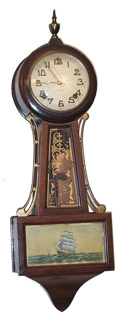 New Haven Clock Co. banjo clock, "Winetka", ca 1929. — Antique Clocks Price Guide