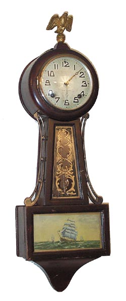 New Haven Clock Co. miniature banjo, "Winetka", ca 1929. — Antique Clocks Price Guide
