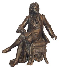 Large metal Ansonia Clock Co. figure, ca 1894, known as "Denis Papin" and generally seen on their figure clock by the same name. — Antique Clocks Price Guide