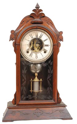 George B. Owens, Winsted, Conn. shelf clock, ca about 1875. — Antique Clocks Price Guide