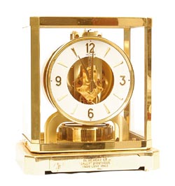 LeCoultre Atmospheric Clock, Atmos for short. Made in Switzerlandaround 1970, I think everybody bought one that could afford it. — Antique Clocks Price Guide